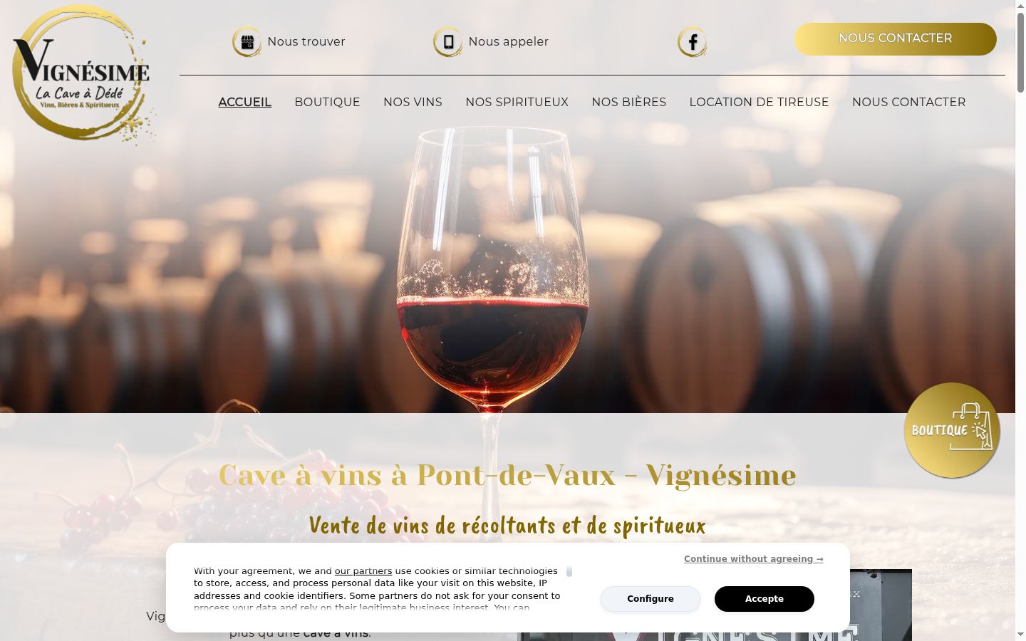 Screenshot of the consent banner shown before any interaction