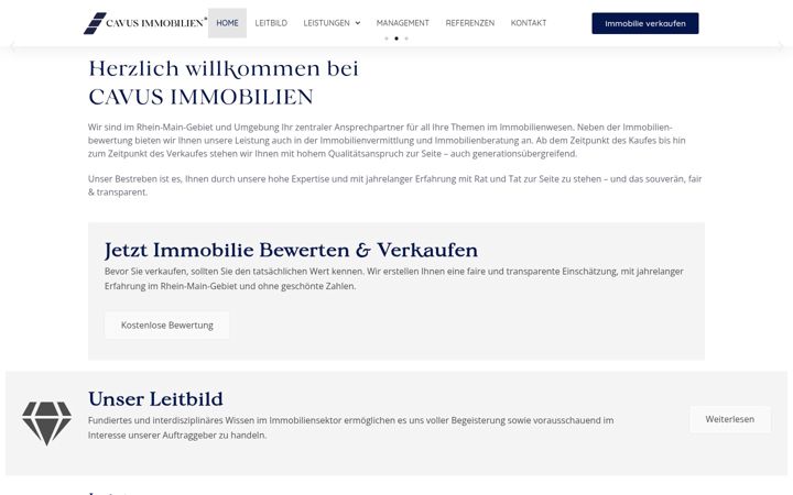Screenshot of cavus-immobilien.de