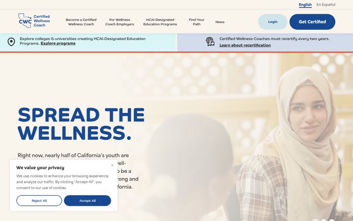 Skærmbillede af cawellnesscoach.org