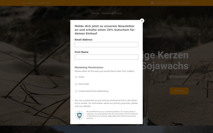Screenshot of cawilo.de