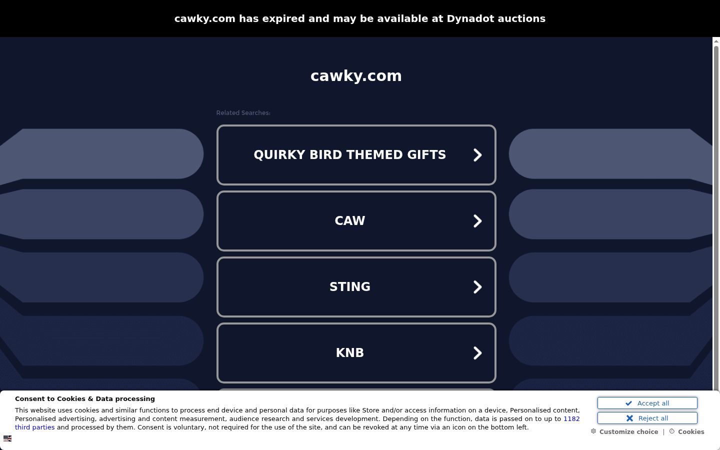 Screenshot of the consent banner shown before any interaction