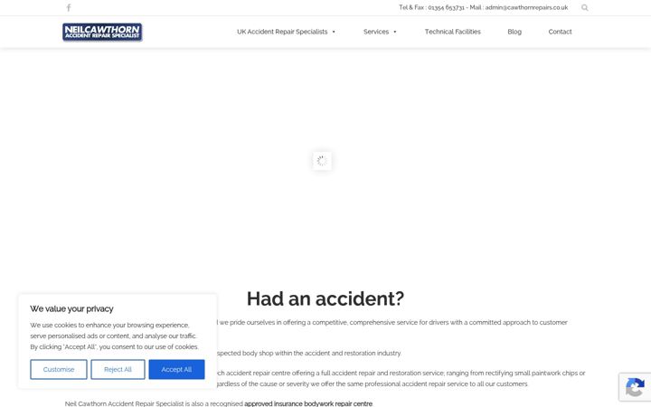 Screenshot of cawthornrepairs.co.uk