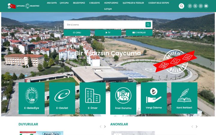 Screenshot of caycuma.bel.tr