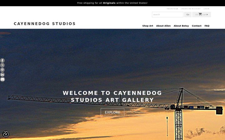 Screenshot of cayennedogstudios.com