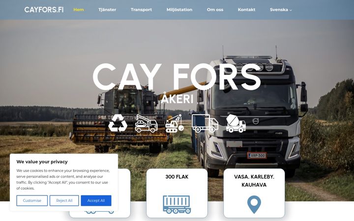Skærmbillede af cayfors.fi