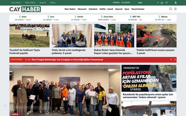 Snímek obrazovky cayhaber.net