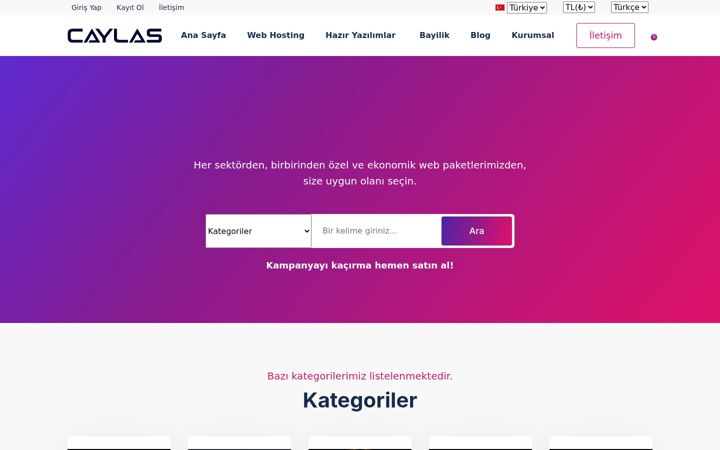 Screenshot of caylas.com.tr