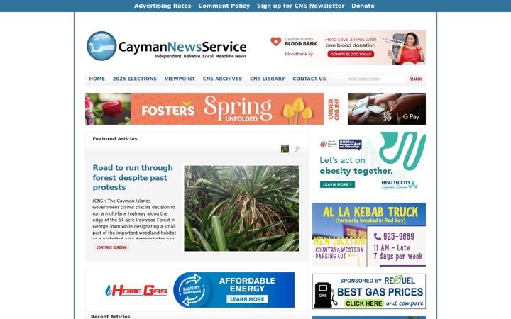 Screenshot of caymannewsservice.com