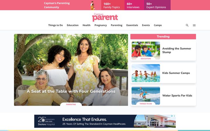 Screenshot of caymanparent.com