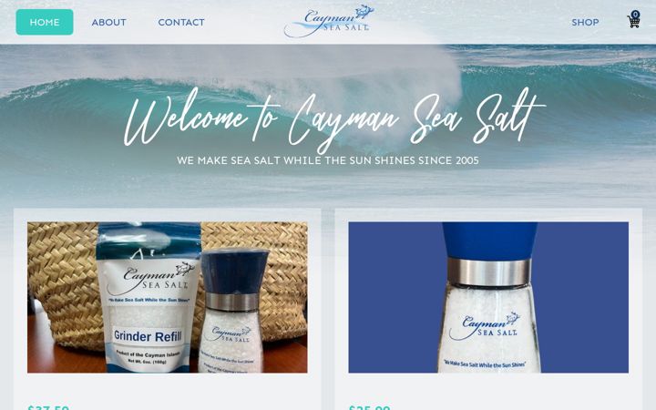Screenshot of caymanseasalt.com