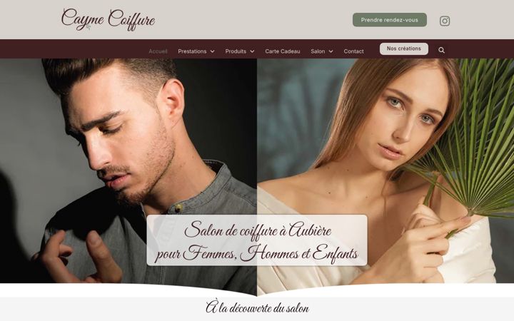 Screenshot του caymecoiffure.fr