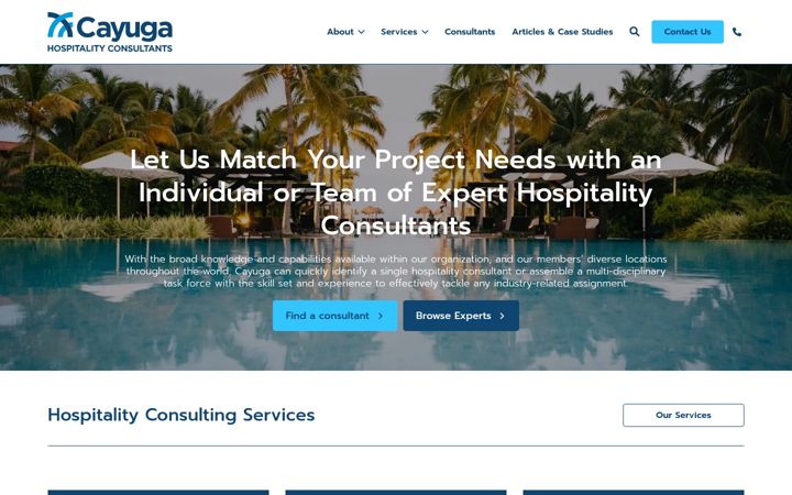 Screenshot of cayugahospitality.com