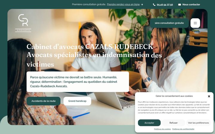Screenshot of cazals-rudebeck-avocats.fr
