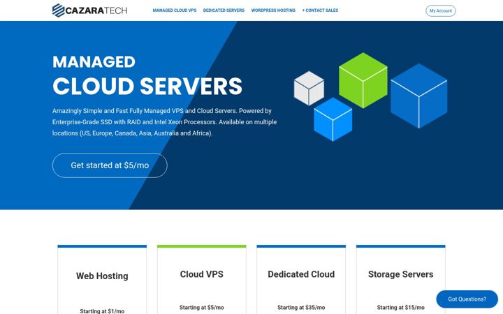 Screenshot of cazaratech.com