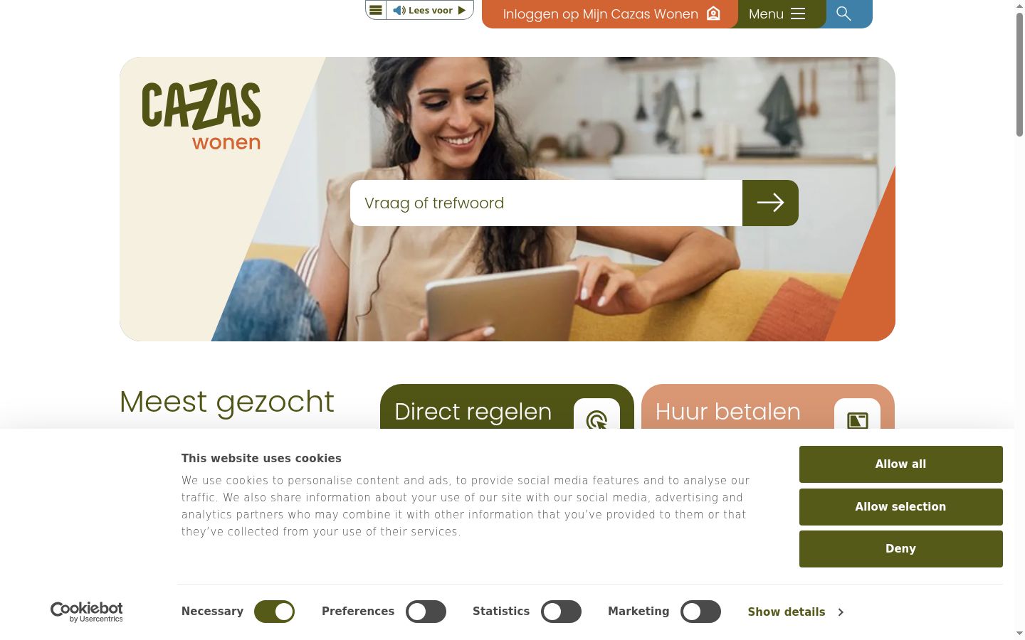 Screenshot of the consent banner shown before any interaction