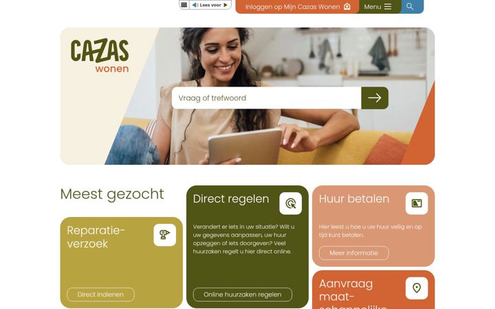 Screenshot of cazaswonen.nl