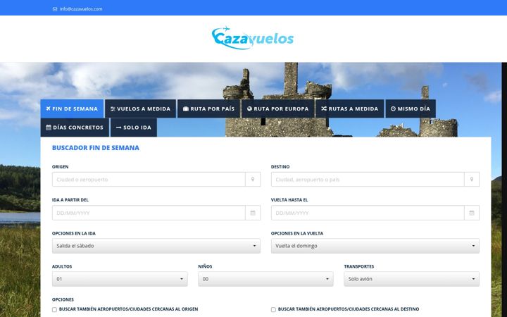 Screenshot of cazavuelos.com