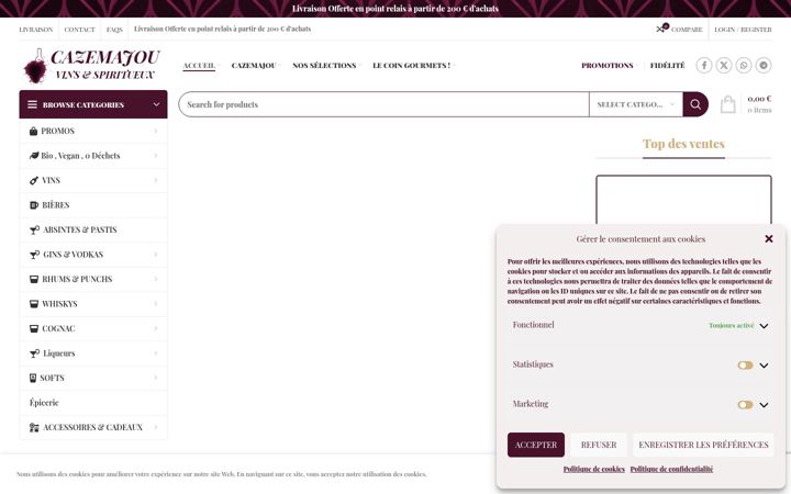 Screenshot of cazemajouvinsetspiritueux.com