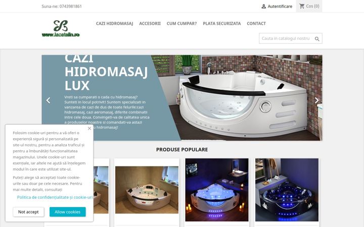 Posnetek zaslona cazi-hidromasaj.ro