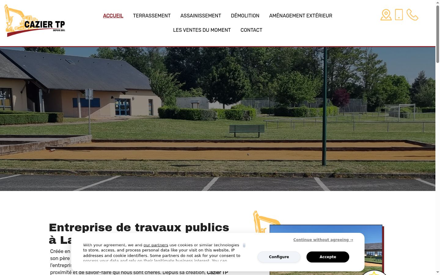 Screenshot of the consent banner shown before any interaction