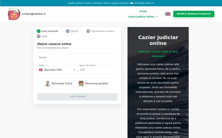 Screenshot of caziere.ro