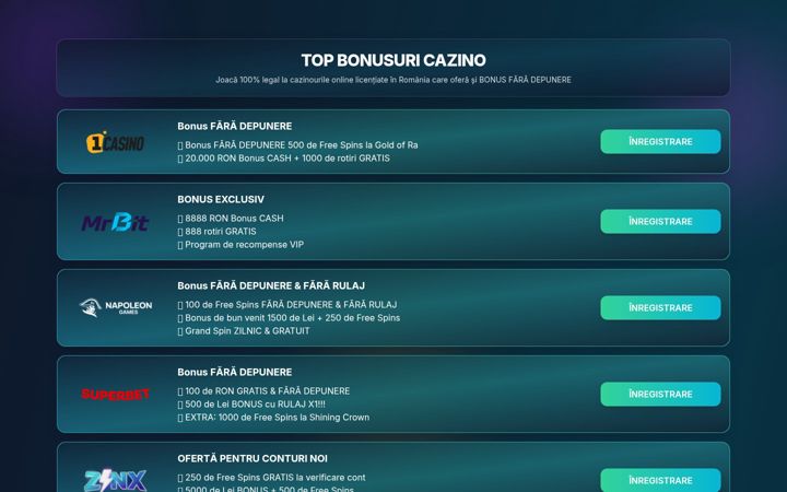 Screenshot di cazinogratis.ro