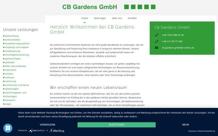 Screenshot of cb-gardens.de