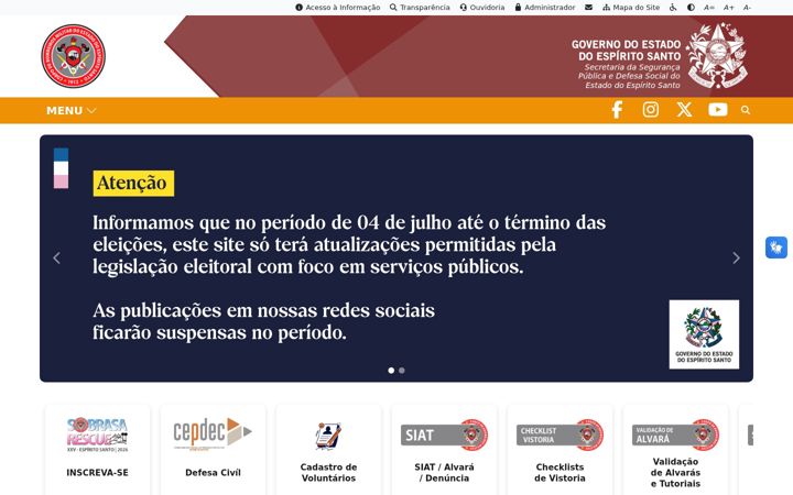 Ekrano kopija cb.es.gov.br