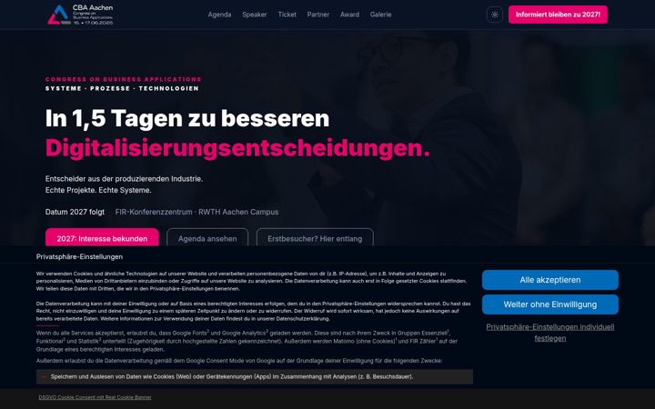 Screenshot of cba-aachen.de