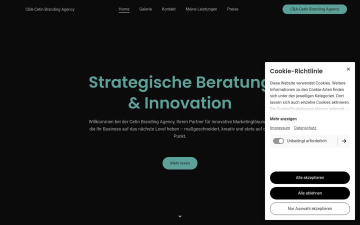 Screenshot stránky cba-agency.de