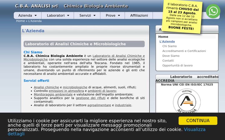 Screenshot of cba-analisi.it
