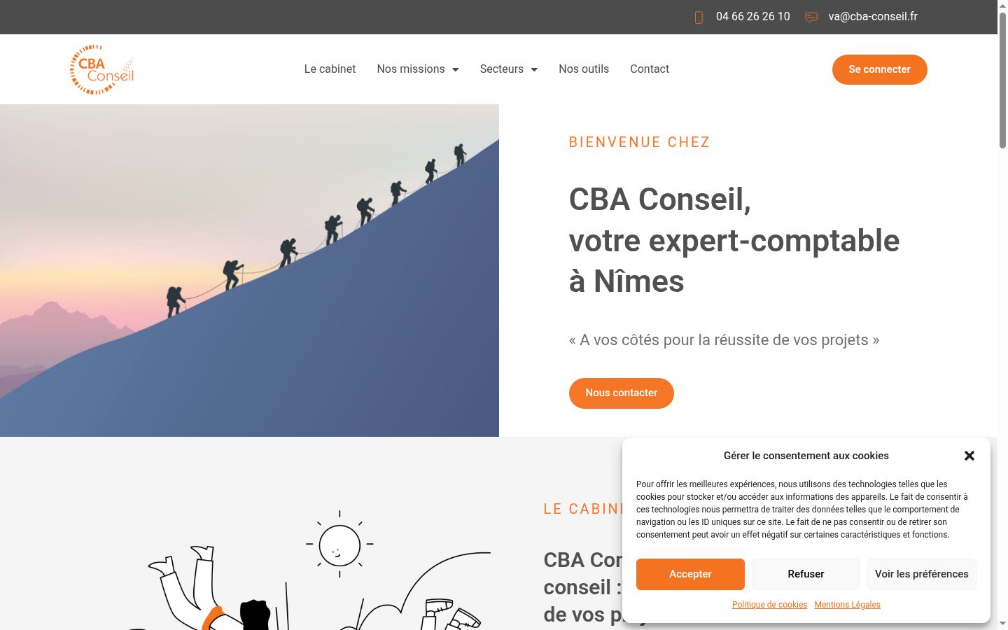 Screenshot del banner di consenso mostrato prima di qualsiasi interazione