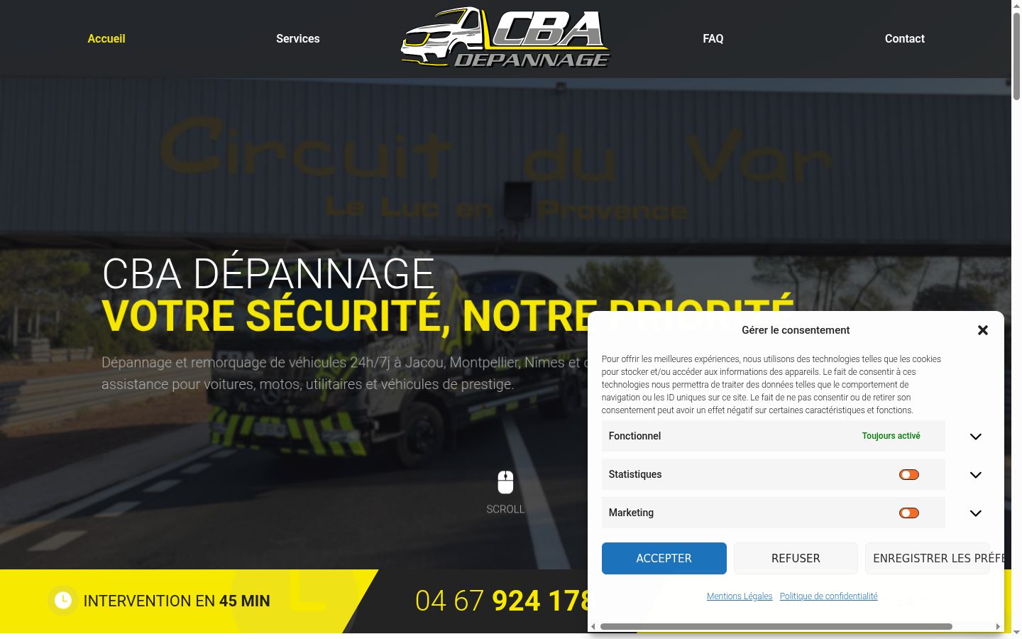 Screenshot of the consent banner shown before any interaction
