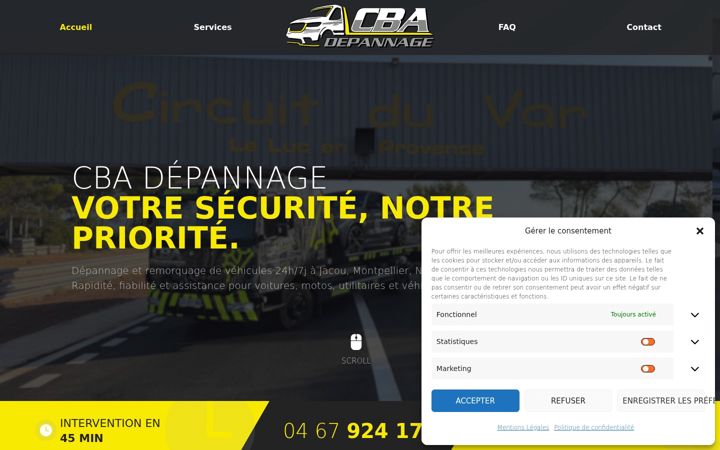 Screenshot of cbadepannage.fr