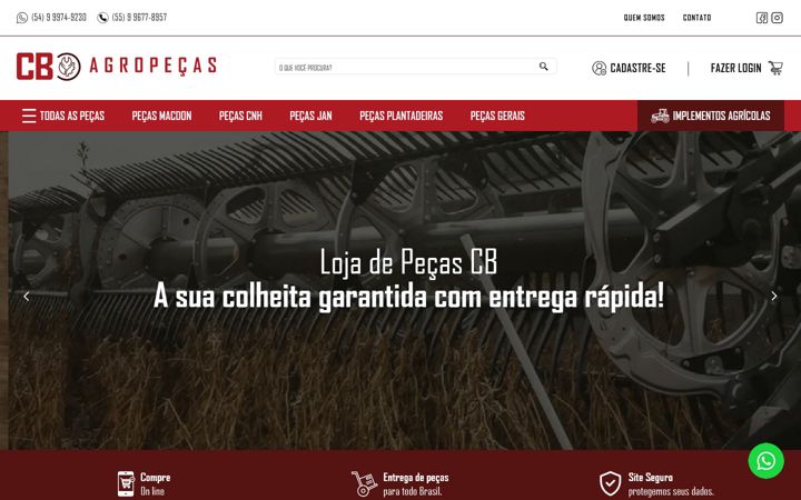 Screenshot of cbagropecas.com.br