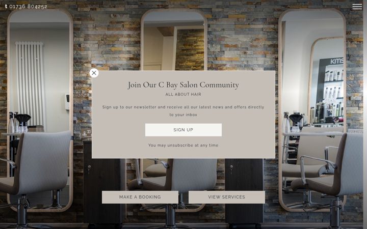Screenshot of cbaysalon.co.uk