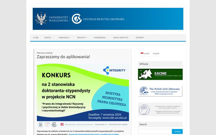 Screenshot of cbb.uw.edu.pl