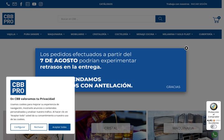 Screenshot of cbbhosteleria.com