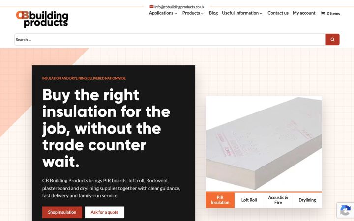 Screenshot of cbbuildingproducts.co.uk
