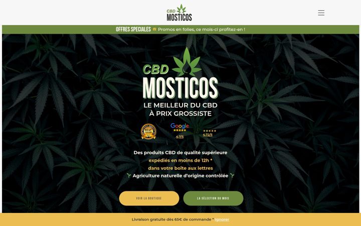 Ekrānuzņēmums no cbd-mosticos.fr