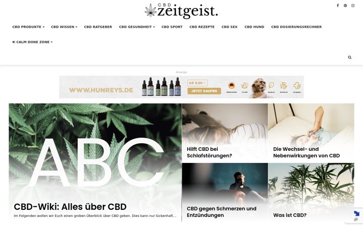 Screenshot stránky cbd-zeitgeist.de