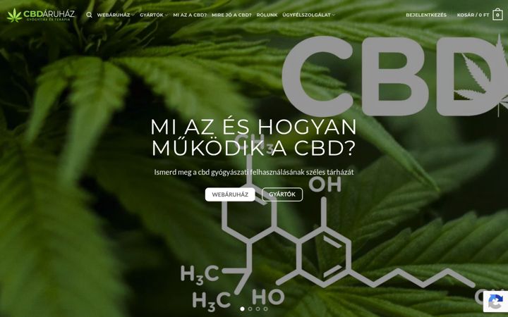 Screenshot of cbdaruhaz.hu