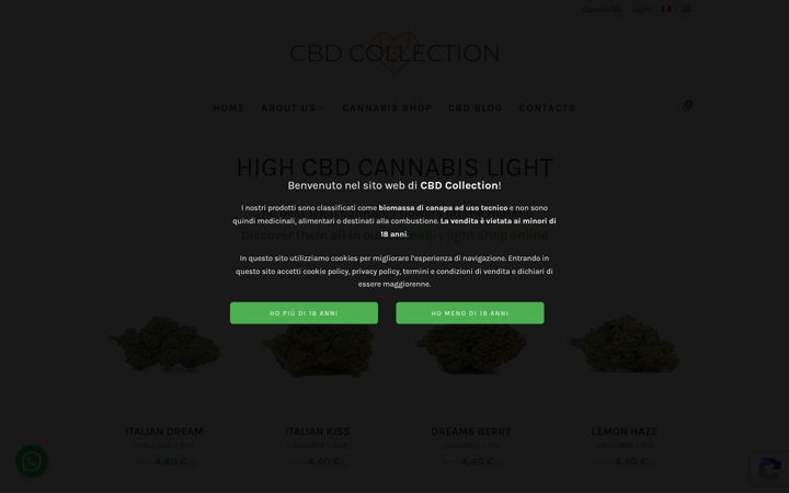 Zrzut ekranu cbdcollection.it