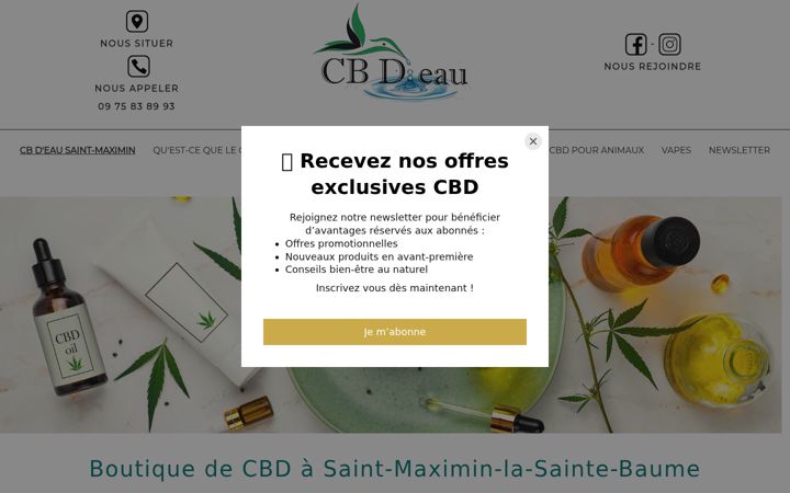 Screenshot of cbdeau-saintmaximin.fr