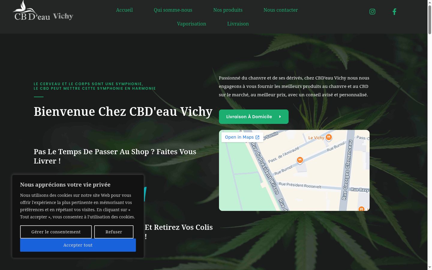 Screenshot of the consent banner shown before any interaction