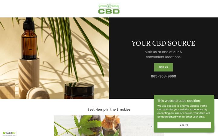 Screenshot of cbdgreenvalley.com