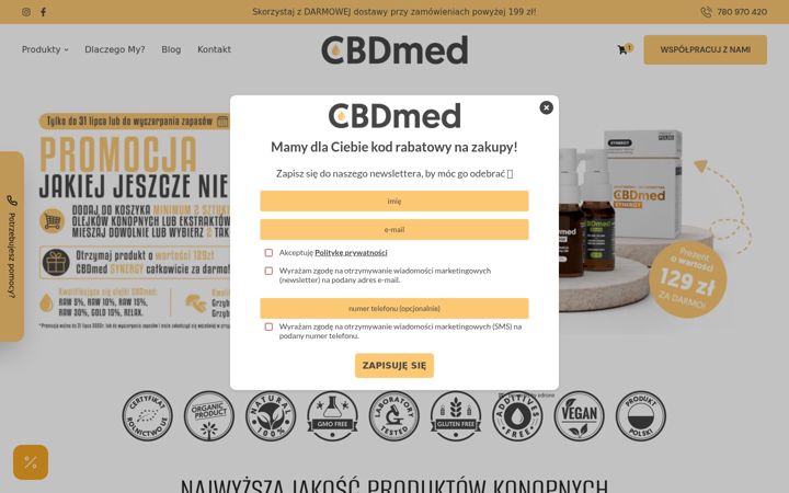 Captură de ecran a cbdmed.pl