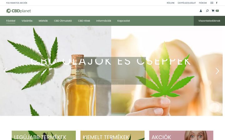 Snimka zaslona za cbdplanet.hu