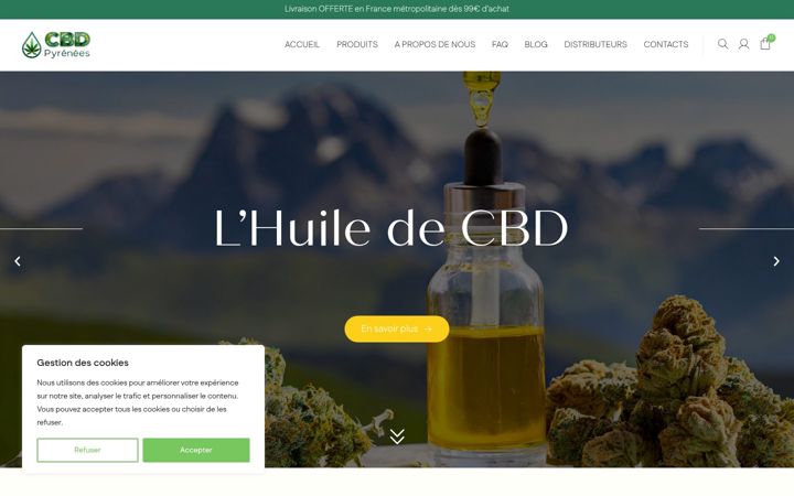 Ekrānuzņēmums no cbdpyrenees.fr