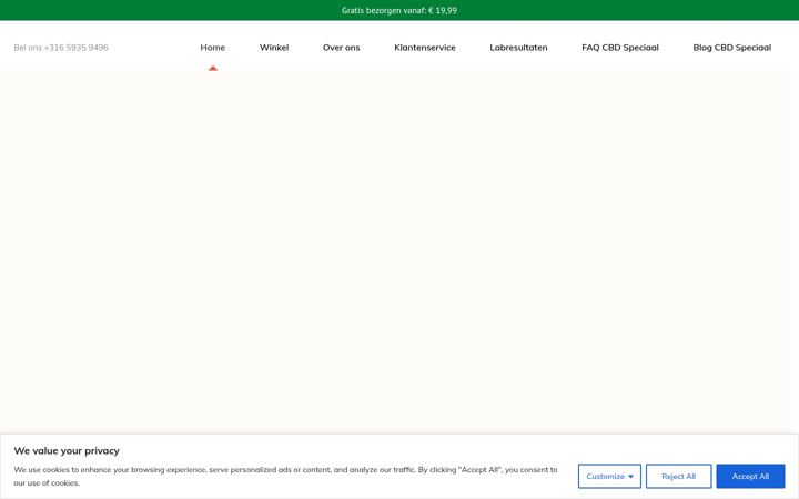 Captura de pantalla de cbdspeciaal.nl